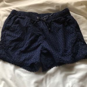 girls 10-12 eyelet navy shorts